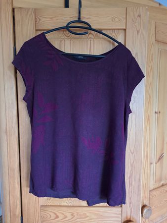 OPUS Damen T-Shirt Grösse 36 weinrot dezentes Muster