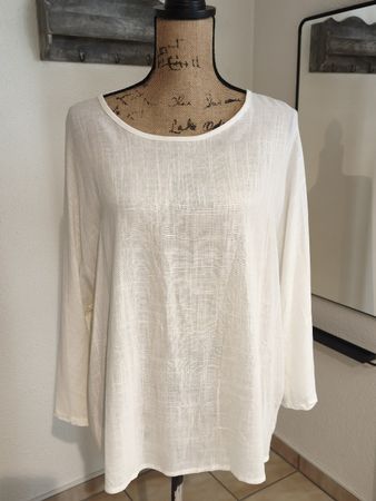 Damen Langarmshirt Weiss Grösse XL 100% Baumwolle neu
