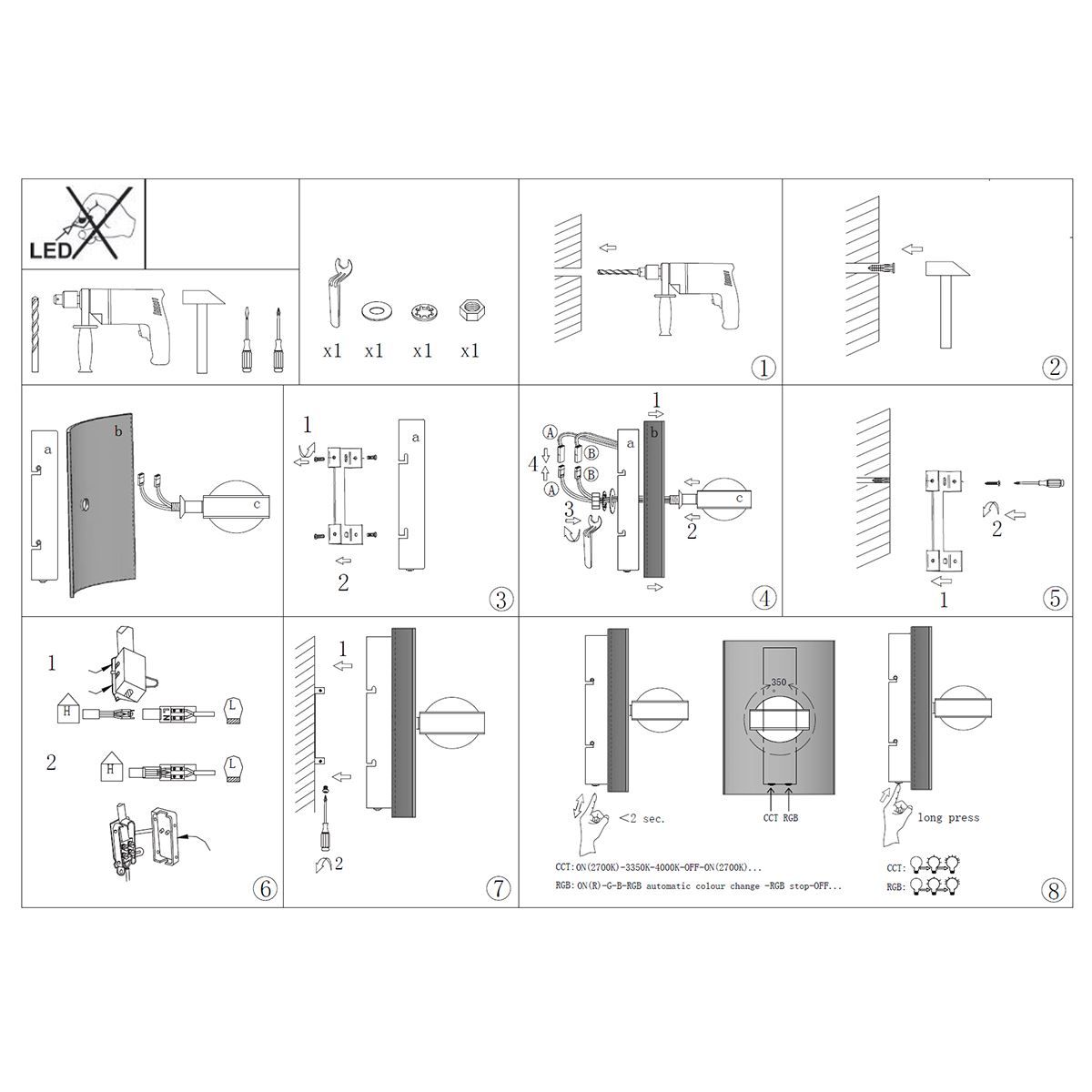 Lampen: LED Wandleuchte, Dimmer, 21 cm x 16 cm – Neu (gemäss Beschreibung) aus Kreuzlingen von Smart-Light 5