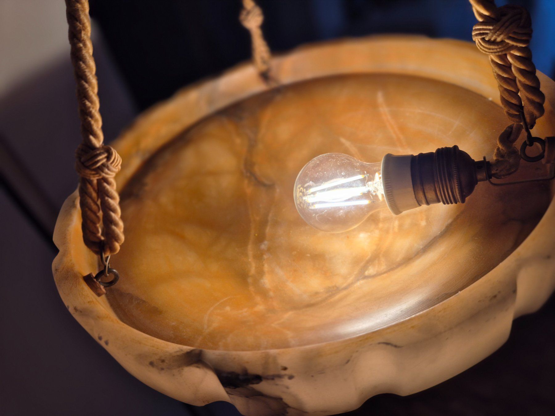 Lustres & lampes de plafonds: Vintage Alabaster Deckenlampe 35 cm – D'occasion à Monthey par McAuthor 4