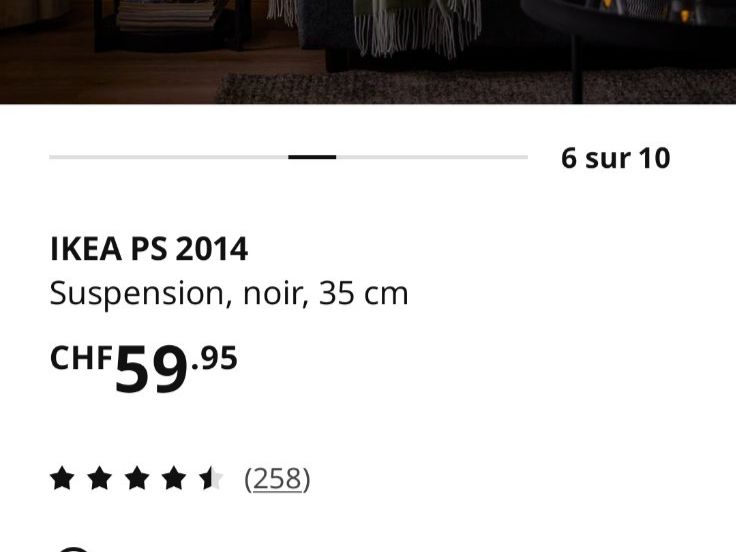 Ikea Kronleuchter & Deckenlampen: Lampe noire Ikea – Gebraucht aus Granges-Paccot von Cecile76 2