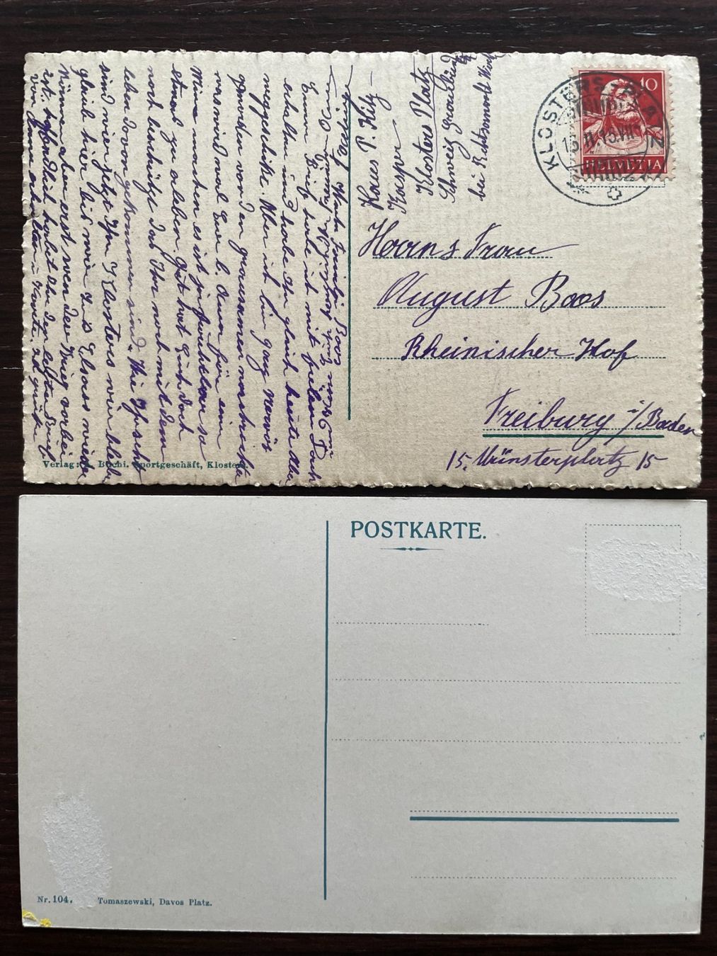Cartoline postali: KLOSTERS - SELFRANGA 6 Ansichtskarten mit Silvrettagletscher – Usato da Wald ZH venduto da TLILEF 4