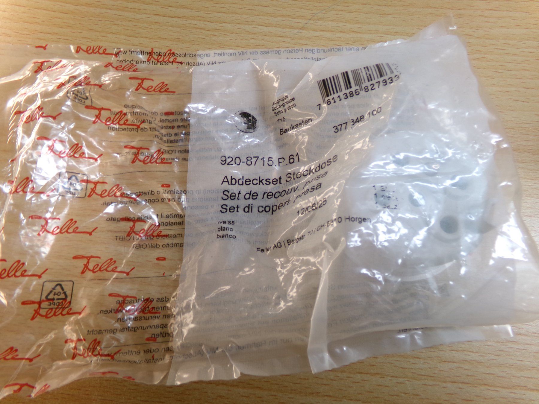 Feller Stecker: Feller Standart Abdeckung Typ15 weiss – Neu und originalverpackt aus Hombrechtikon von Maloev17 1