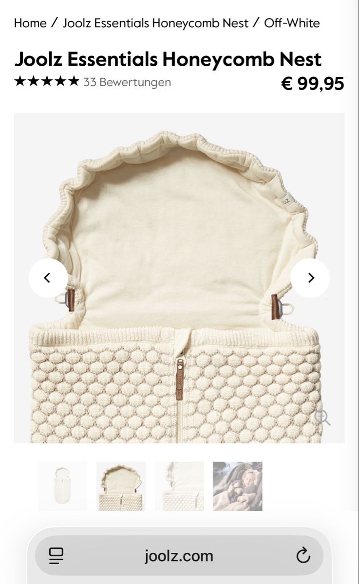 Carrozzine: Joolz Essentials Honeycomb Nest Fußsack – Nuovo e nell'imballaggio originale da Basel venduto da lar_yd75 1