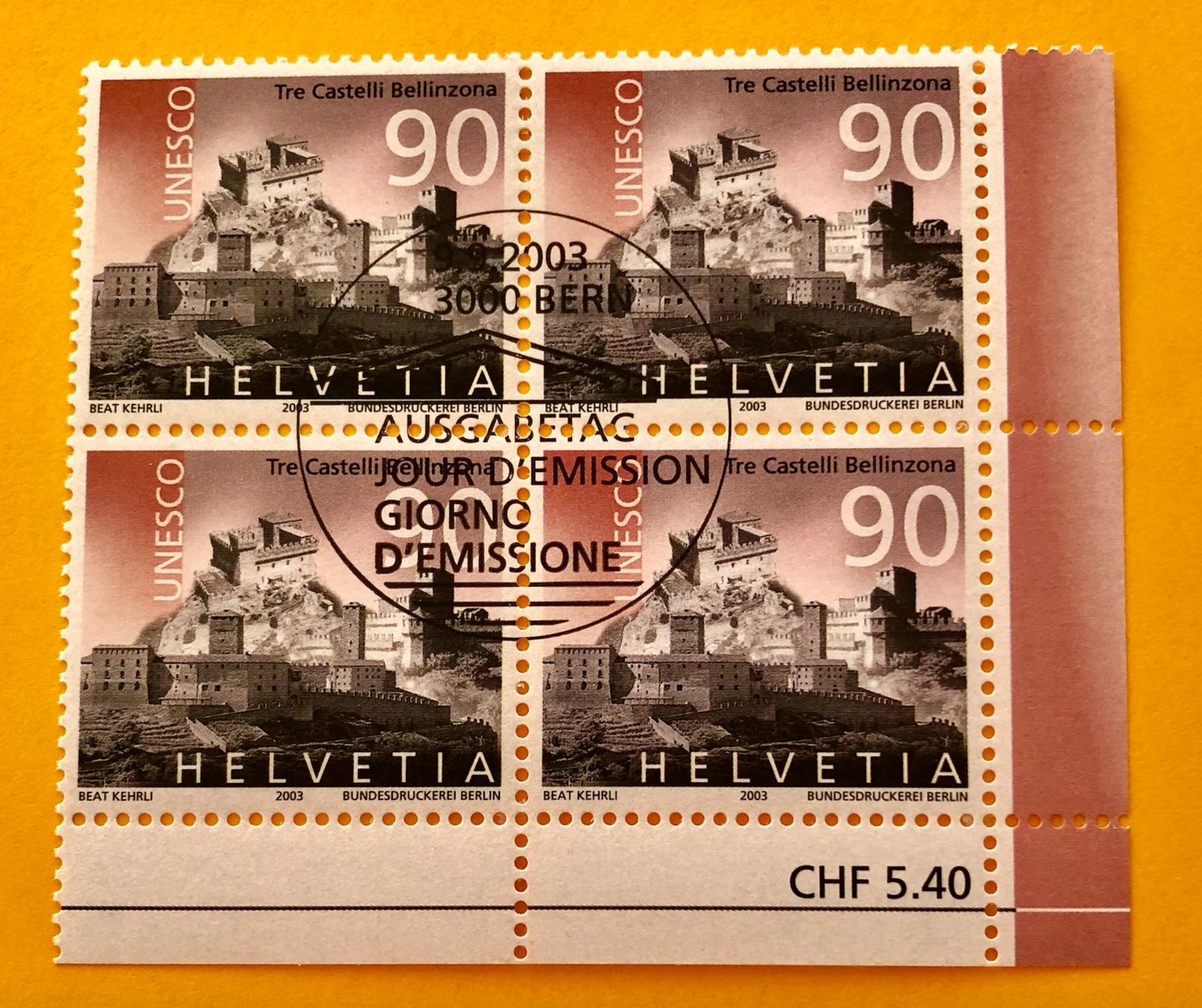 Tutti i francobolli: 4 er Block Nr.1097 GESTEMPELT 2003    – Usato da Aarau venduto da Billa007