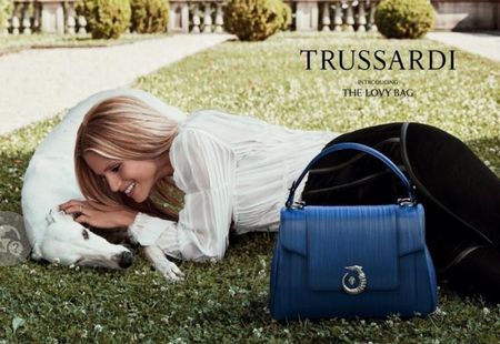 Trussardi Leder Lovy  Handtasche blau 