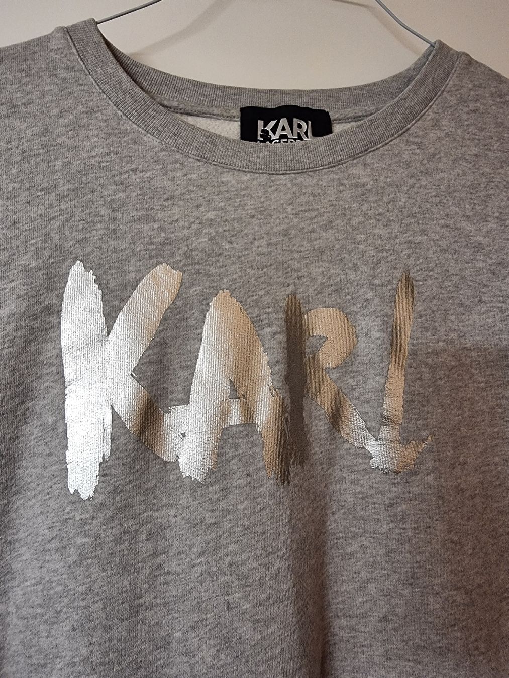 Karl Lagerfeld Maglioni & Felpe: Karl Lagerfeld Sweatshirt Gray Silver Logo Size L – Usato da Zürich venduto da cweber 1