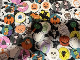 Stoffbutton Pin Set zum Anstecken Halloween