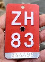 Velonummer ZH von 1983 - Zürich -  ZH 83 - 344 499