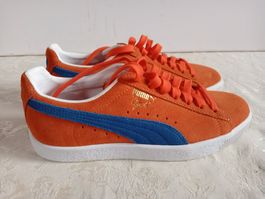 NEU LTD 🔥Puma Clyde Sneaker Orange/Blau Wildleder Gr. 38
