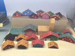 Weihnachtsdorf Holz Vintage Deko Häuser Advent Weihnachten