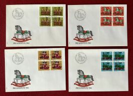 Pro Juventute 1983 Viererblock Satz Ersttagsbriefe FDC