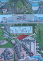 Seltenes Schulwandbild „Hochdruck-Speicherwerk“