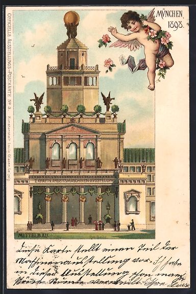 Cartoline postali: Litho München, Kraft-Arbeitsmaschinen-A – Usato da Berlin venduto da bartko-reher