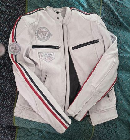 Spirit Motors Lederjacke Weiss Grösse L guter Zustand