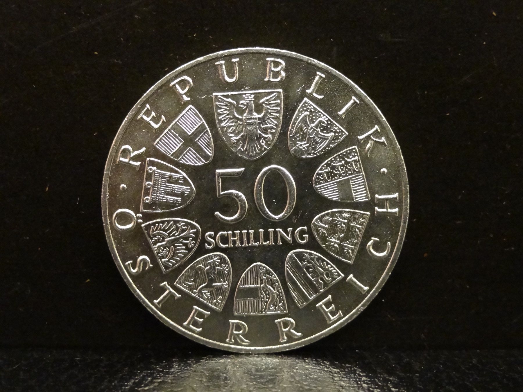 Toutes les monnaies: Silbermünze 50 SCHILLING 1967 – D'occasion à Kerzers par djstarsky73 2