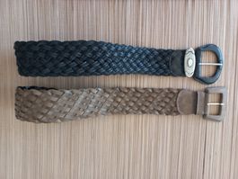 2 Max Mara Gürtel braun+schwarz geflochten, einzeln möglich