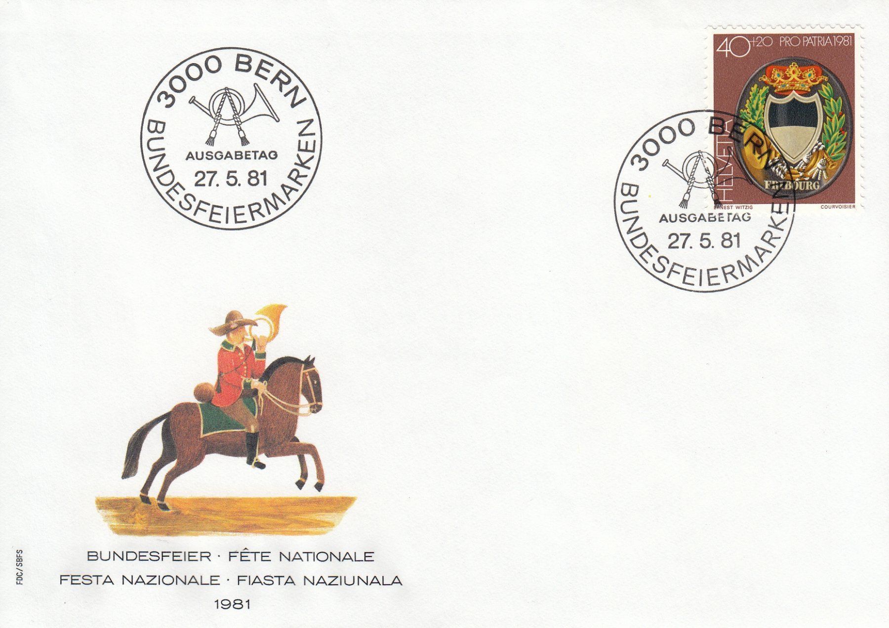 Tutti i francobolli: Pro Patria 1981 4 FDC – Usato da Spreitenbach venduto da Mustang_1105 1