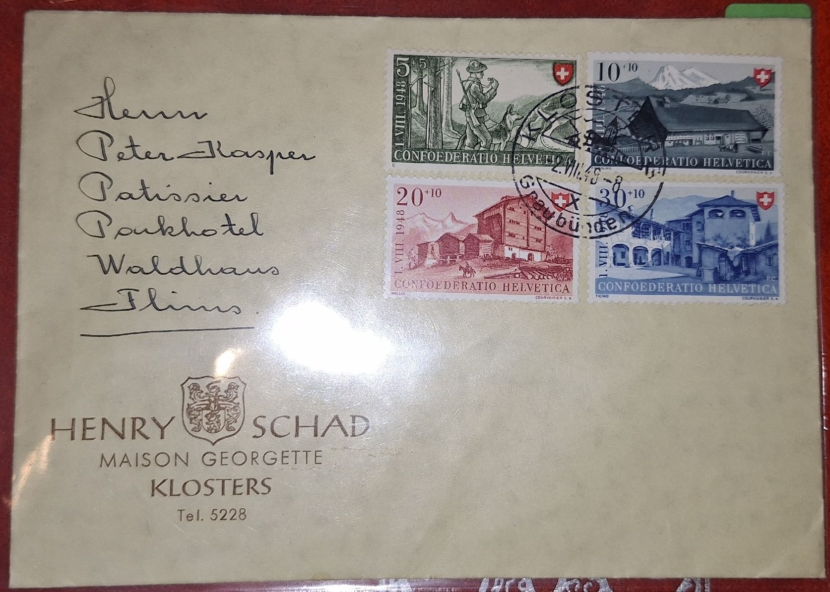Alle Briefmarken: Pro Patria 1948 Satzbrief  – Gebraucht aus Balgach von SIMEON27