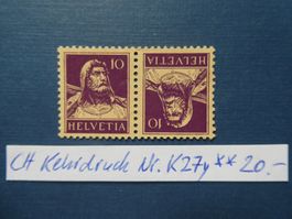 CH Kehrdruck Nr. K27y postfrisch **