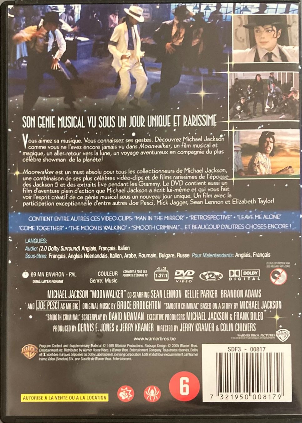 Alle DVDs: MICHAEL JACKSON - MOONWALKER – Gebraucht aus Poliez-Pittet von Newtown-Records 1