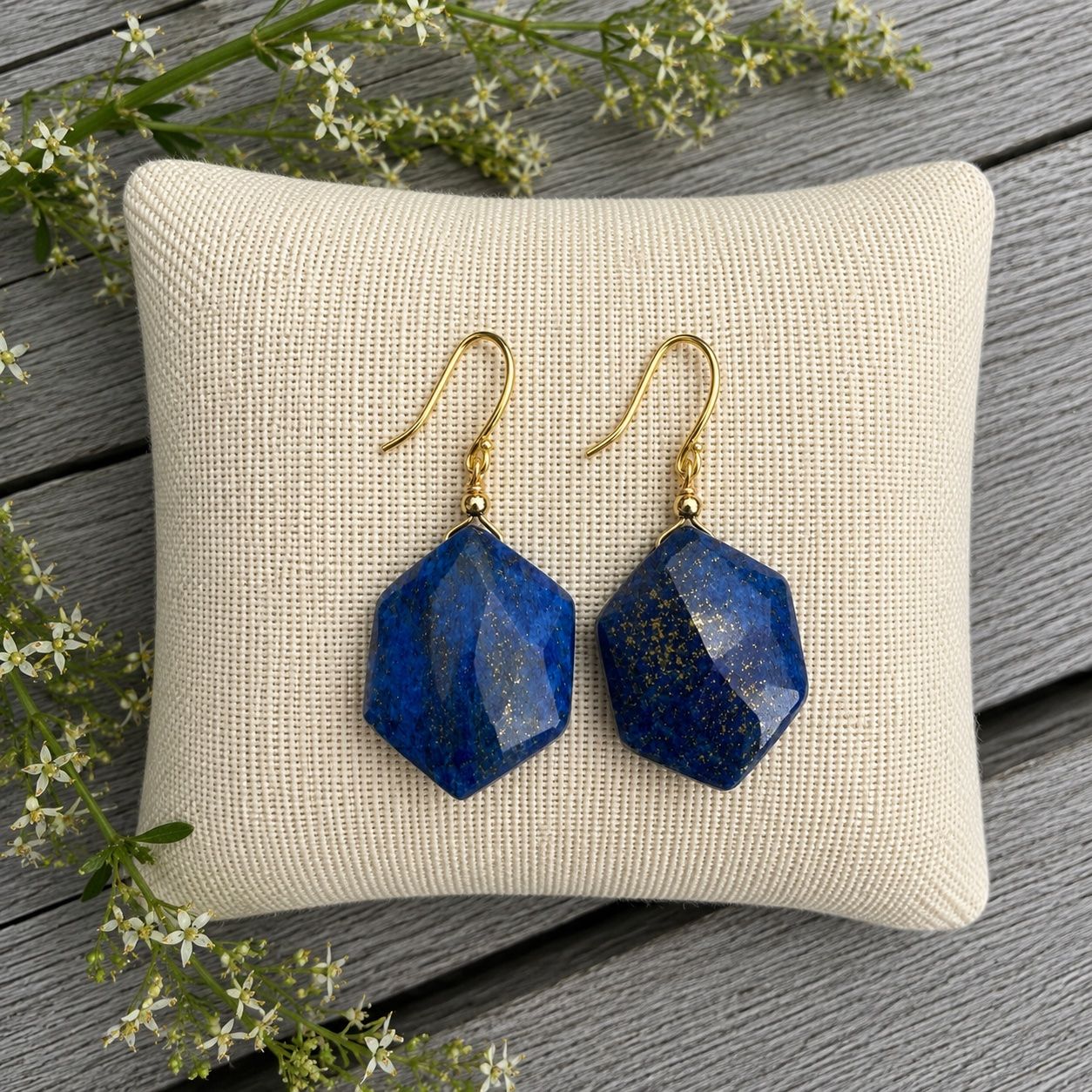Orecchini pendenti & Orecchini a lobo: Edle Lapis Lazuli Ohrhänger vergoldet – Nuovo e nell'imballaggio originale da Rombach venduto da Ivreajewels