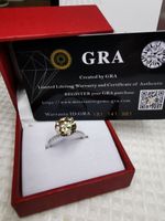 Bague argent avec diamant de moissanite de 5 ct certifié GRA