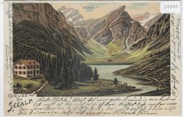 Gruss von der Seealp - Litho