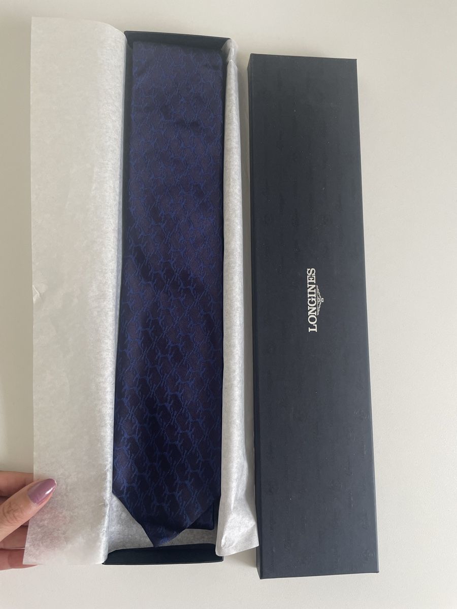 Krawatten: Krawatte Longines dunkelblau mit Muster neu in Box – Neu und originalverpackt aus Münchenstein von nel_57mj