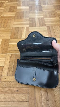 Schwarze Leder Geldbörse / Portemonnaie, Top Zustand! (52)
