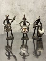 Musiker Figuren Set 3 Stk. mit Instrumenten, handgefertigt