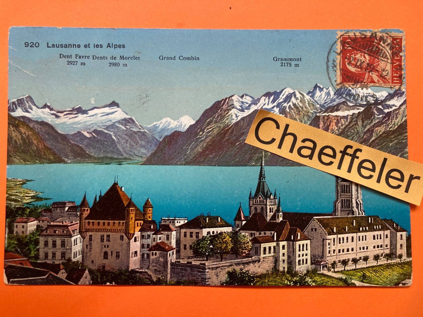 Cartoline postali: 1912 Lausanne und die Alpen – Usato da Zürich venduto da Chaeffeler