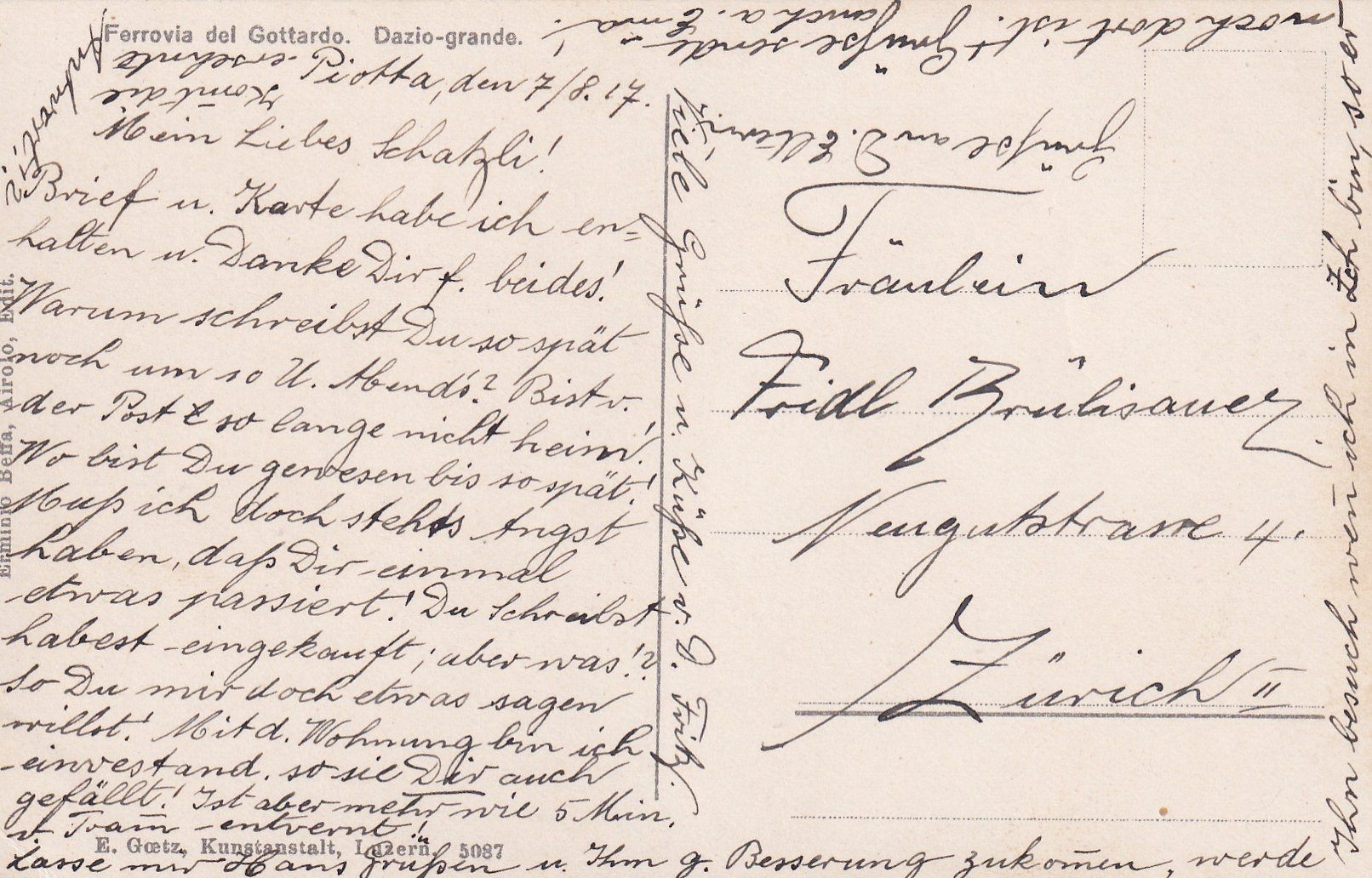 Cartoline postali: Gotthard-Bahn bei Dazio-Grande /az – Usato da Hombrechtikon venduto da Rudolf07 1
