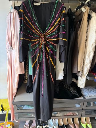 Gucci Abendkleid schwarz mit Pailletten guter Zustand