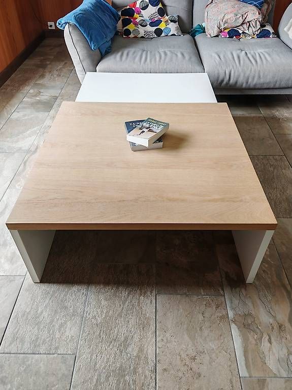 Tavoli: Table basse contemporaine extensible blanc - chêne clair  – Usato da Ovronnaz venduto da cat_np8t