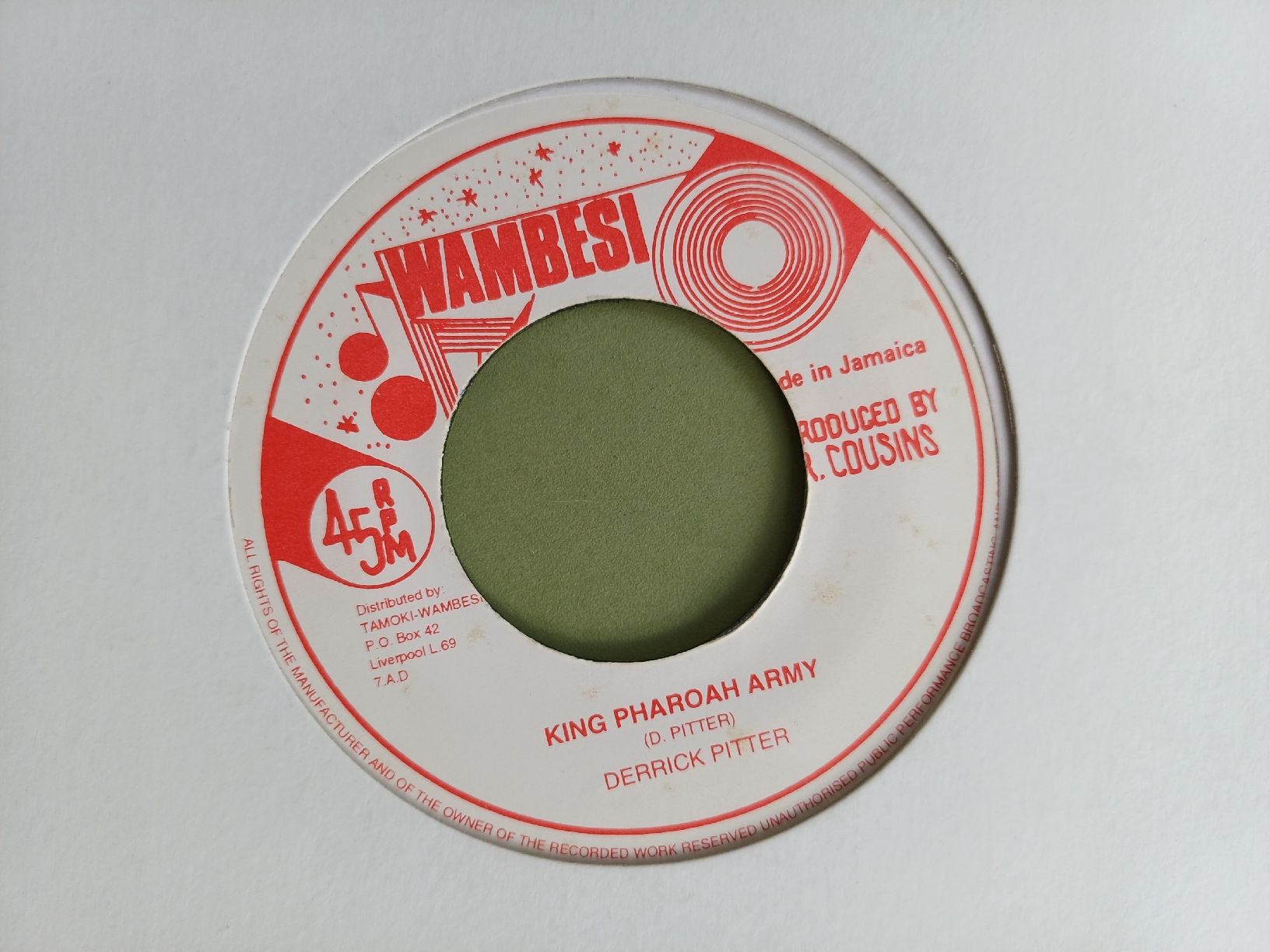 Dischi in vinile: Derrick Pitter "King Pharoah Army" 45t – Usato da Begnins venduto da Drastic-Sound