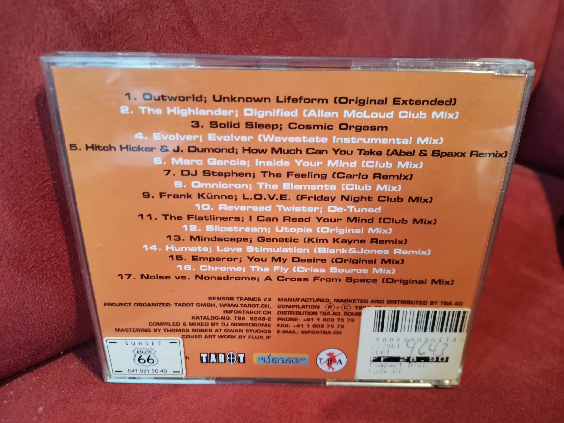 CD: DJ Nonsdrome Sensor Trance #3 – Usato da Zofingen venduto da noise123 1