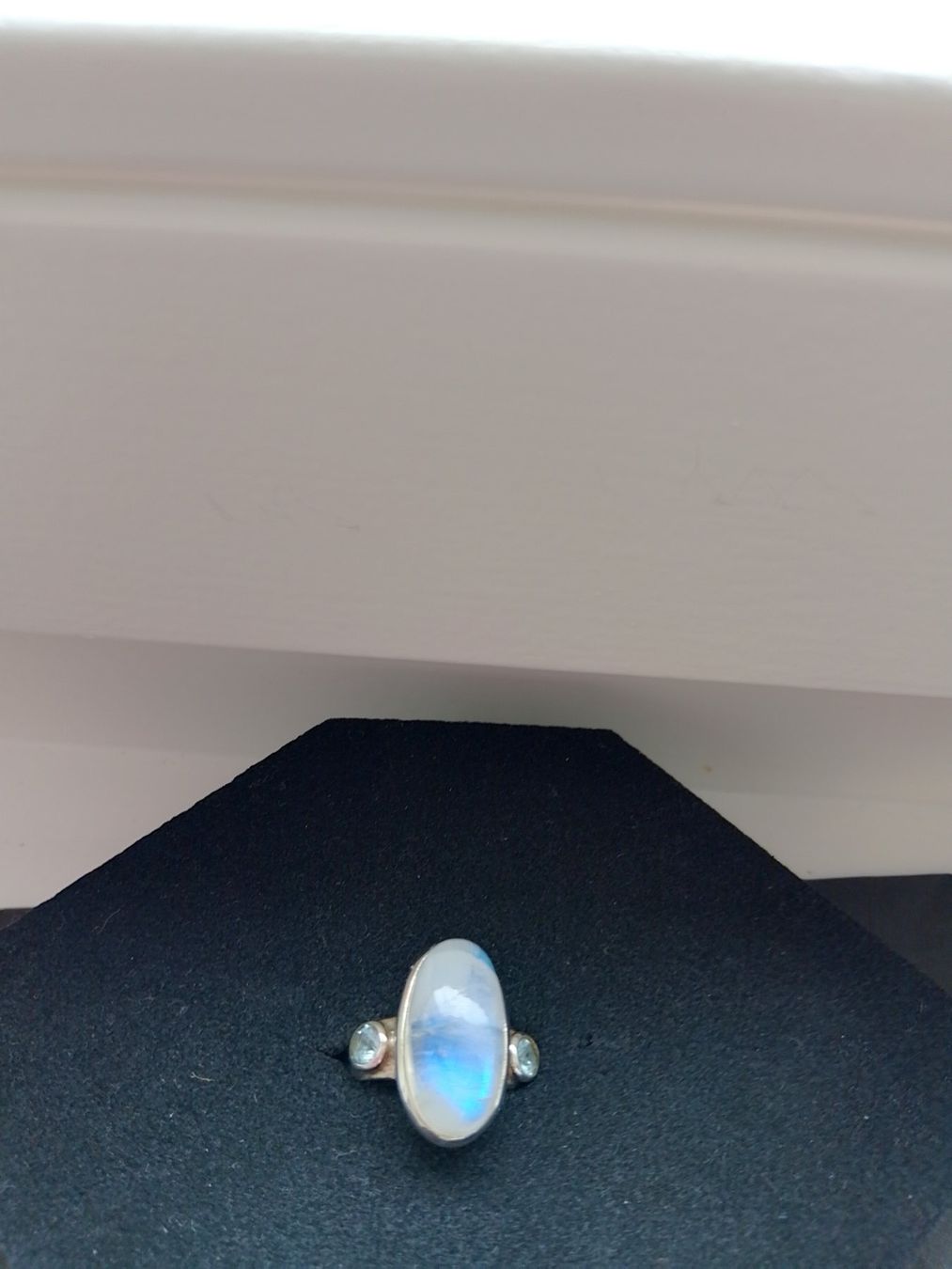 Ringe: Silberring mit Mondstein und blauem Topas – Gebraucht aus Steinhausen von Siris01