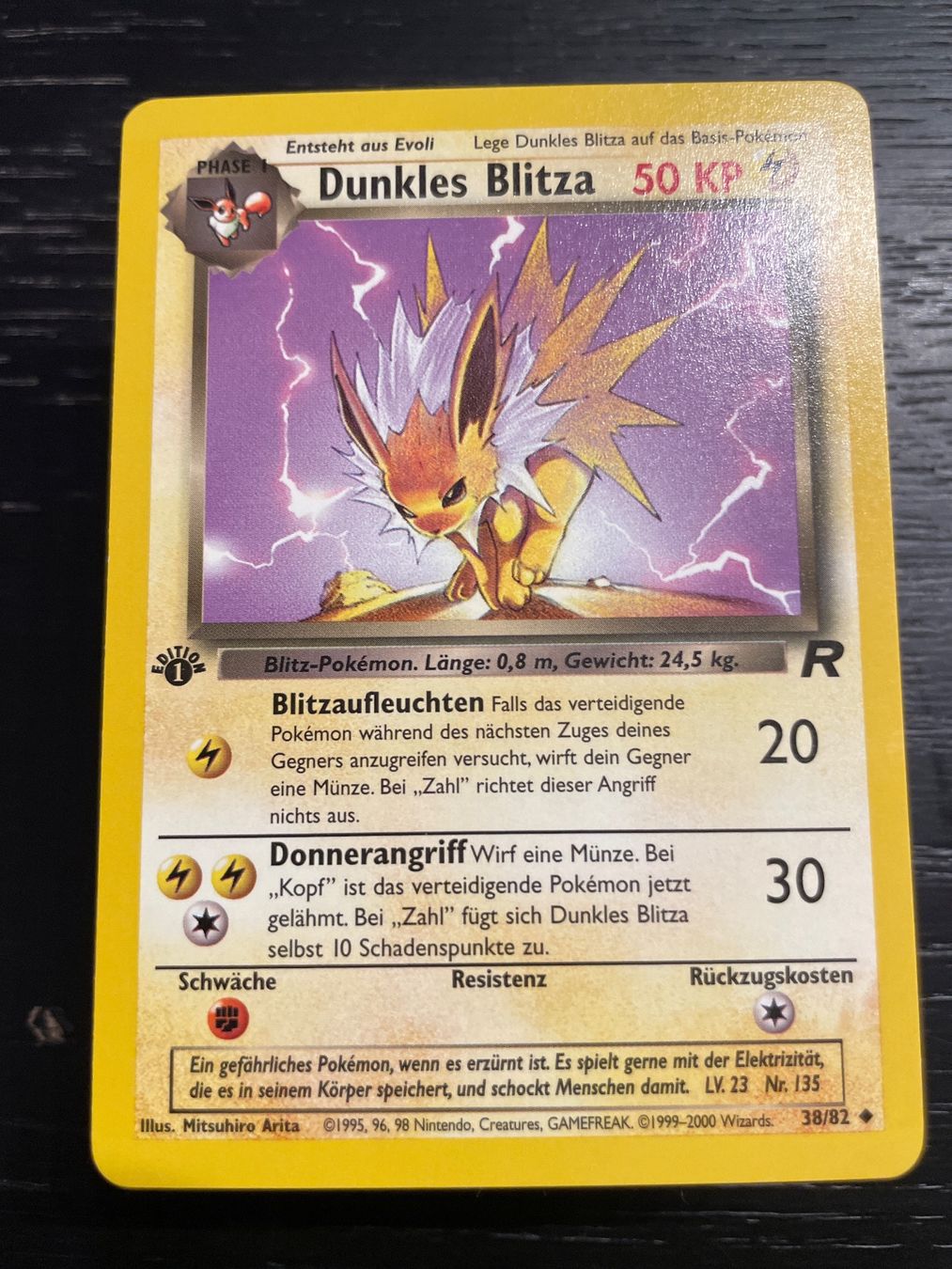 Pokémon Carte collezionabili: Pokemon Dunkles Blitza 38/82 1. edition Team Rocket – Usato da Hugelshofen venduto da Suimosa