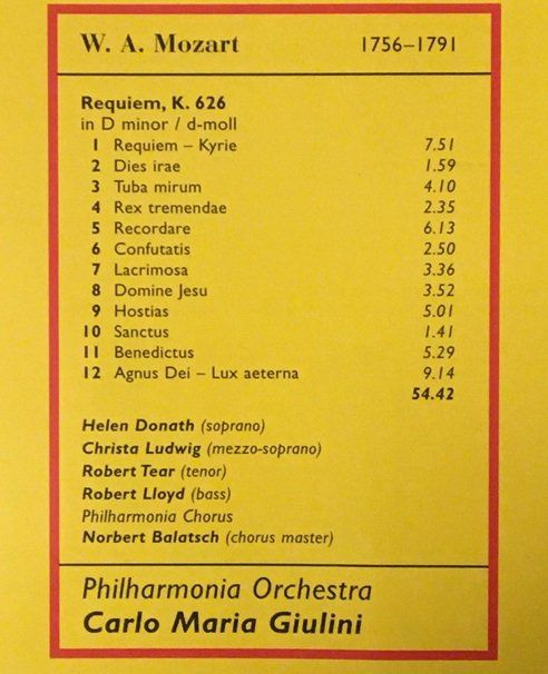 CD: Mozart - Requiem (Giulini) – Usato da Grüningen venduto da azulblanco 2