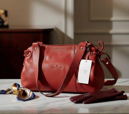 Lässige Echtleder Schultertasche  - NEU