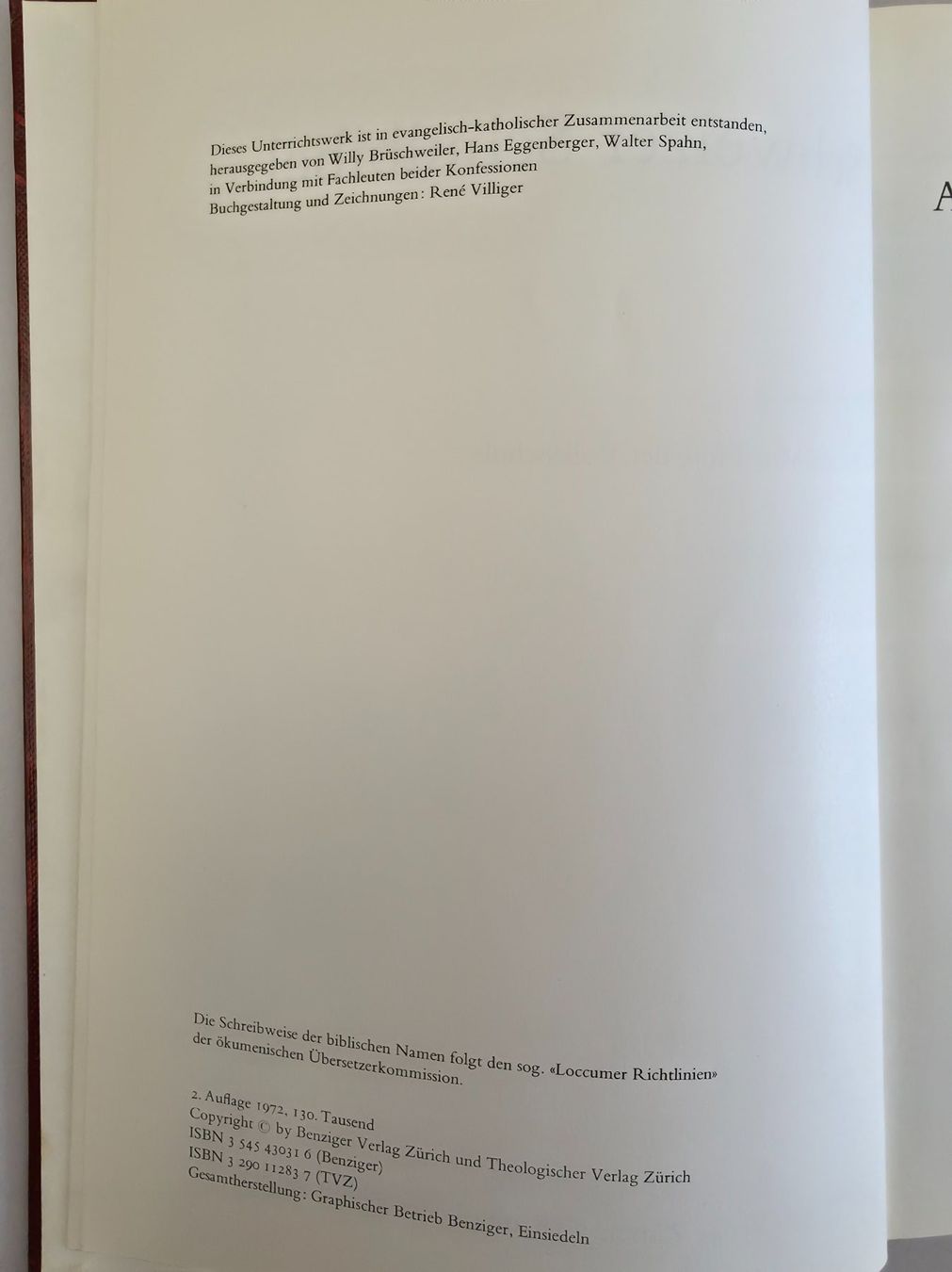 Libri: Schweizer Schulbibel - Benziger Verlag - 1970 – Usato da Birr venduto da DisDas 3