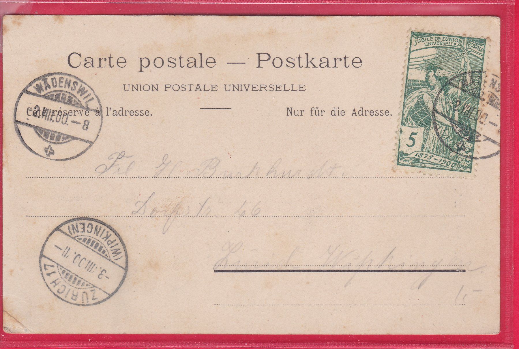 Cartoline postali: GRUSS VOM MIETHEN, MYTHENSPITZE, 2.8.1900 – Usato da Oberrieden venduto da Gebirgsstelze 1