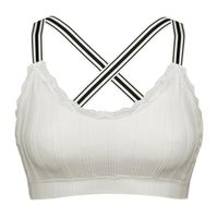 NEUE Weiss-schwarze, bequeme Bralette Gr. XS - 223334