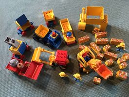 Lego Duplo Konvolut, Baufahrzeuge, Figuren, Steine. Top!