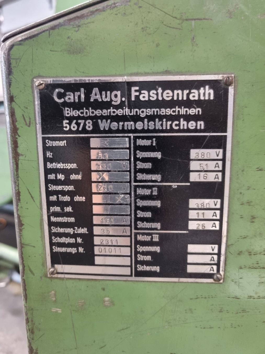 Alle Maschinen: 1. Blechbiegemaschine / Schwenkbiegemaschine Fasti – Gebraucht aus Deitingen von RRD2010 2