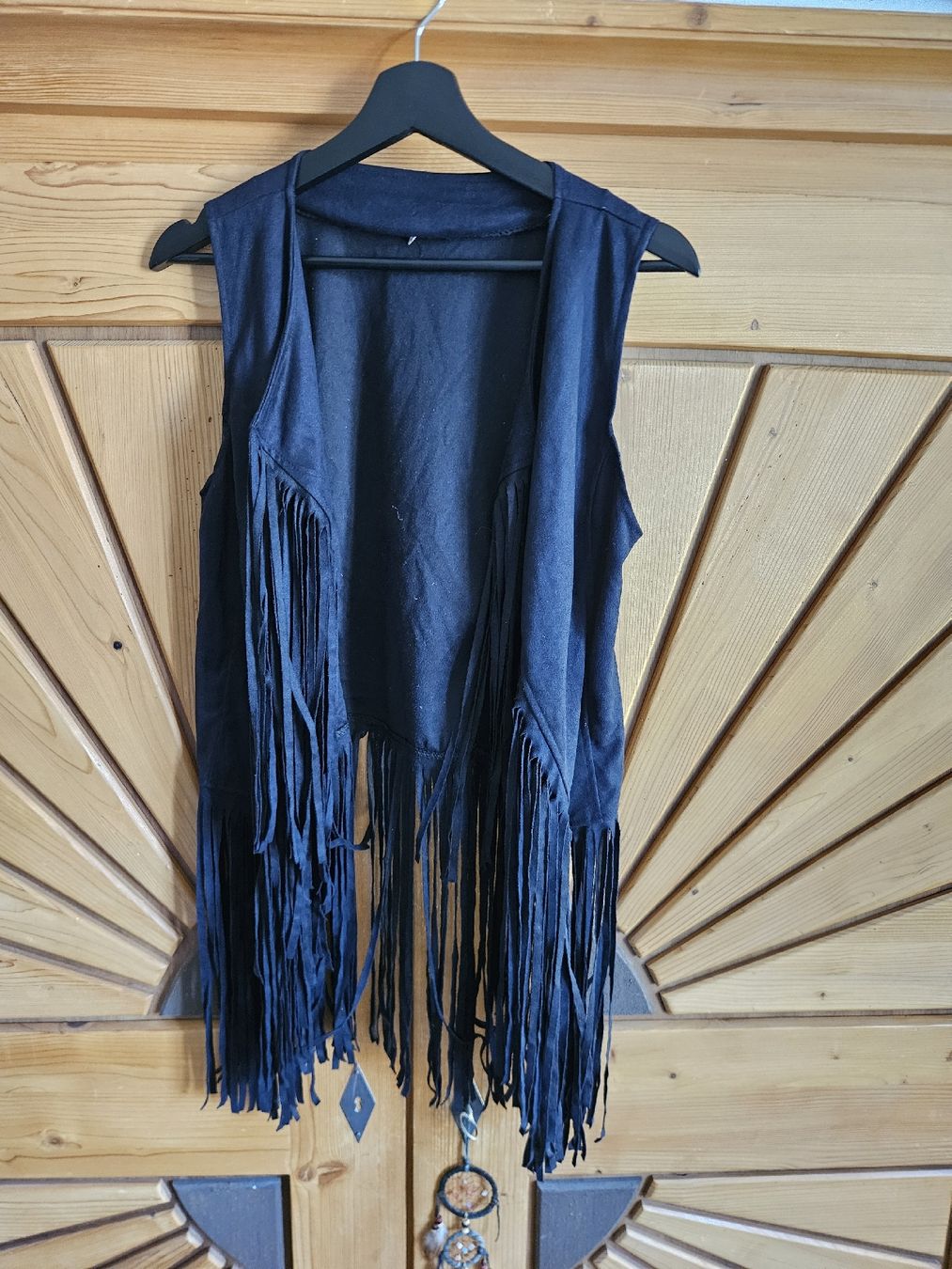 Lässige Fransenweste, schwarz, ideal für den Sommer! (Gebraucht