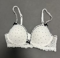 Bügel-BH weiss gepunktet mit Spitze guter Zustand - Polkadot