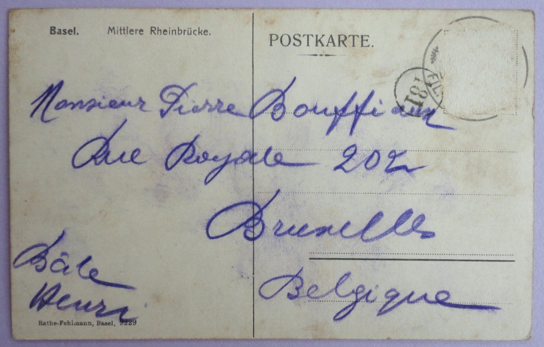 Cartoline postali: Basel, Mittlere Rheinbrücke – Difettoso da Fétigny venduto da Billy2miny 1