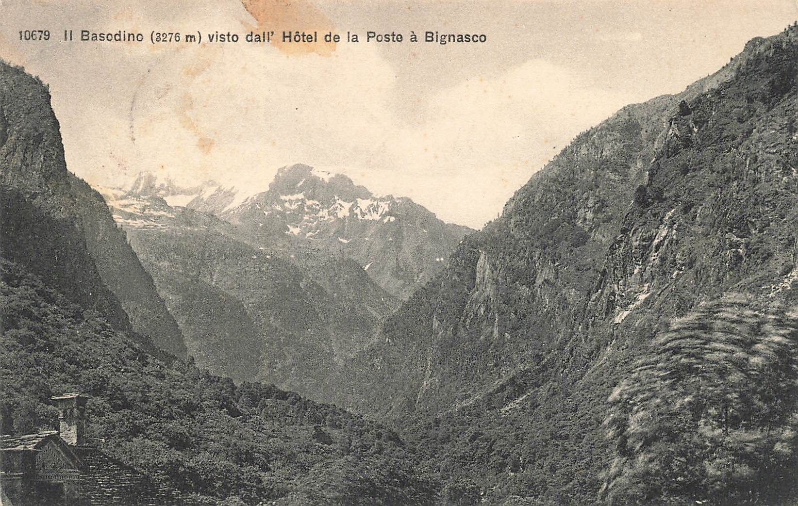 Cartoline postali: Basodino hotel poste Bignasco Maggia – Usato da Biasca venduto da Blenio71